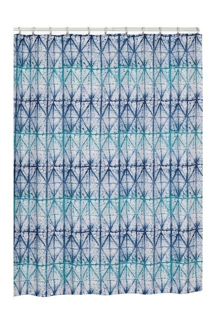 Blue Tones Shibori Shower Curtain