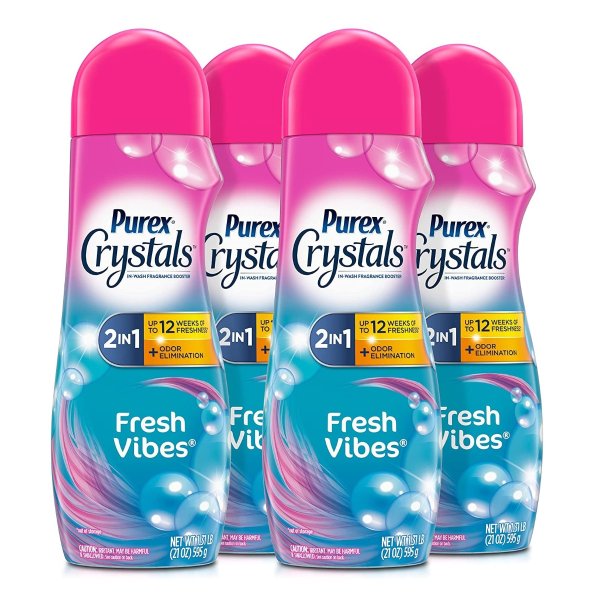 Purex Purex Crystals in-wash Fragrance and Scent Booster, Fresh Vibes, 21 Ounce, 4 Count