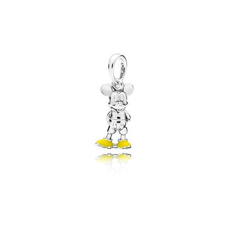 Disney, Classic Mickey Pendant, Yellow Enamel|PANDORA Jewelry US