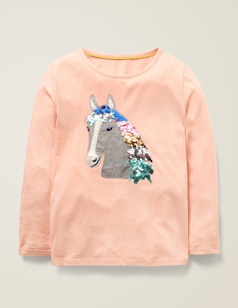 Sequin Animal T-Shirt - Provence Dusty Pink Horse | Boden US
