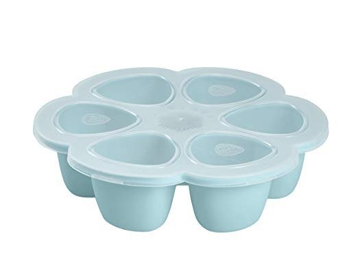 Silicone Multiportions Baby Food Tray, Oven Safe, Made in Italy, Sky, 3 oz