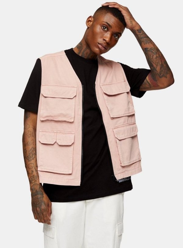 Pink Four Pocket Vest