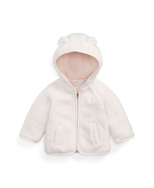 Baby Girls Bear-Ear Teddy Long Sleeves Fleece Jacket