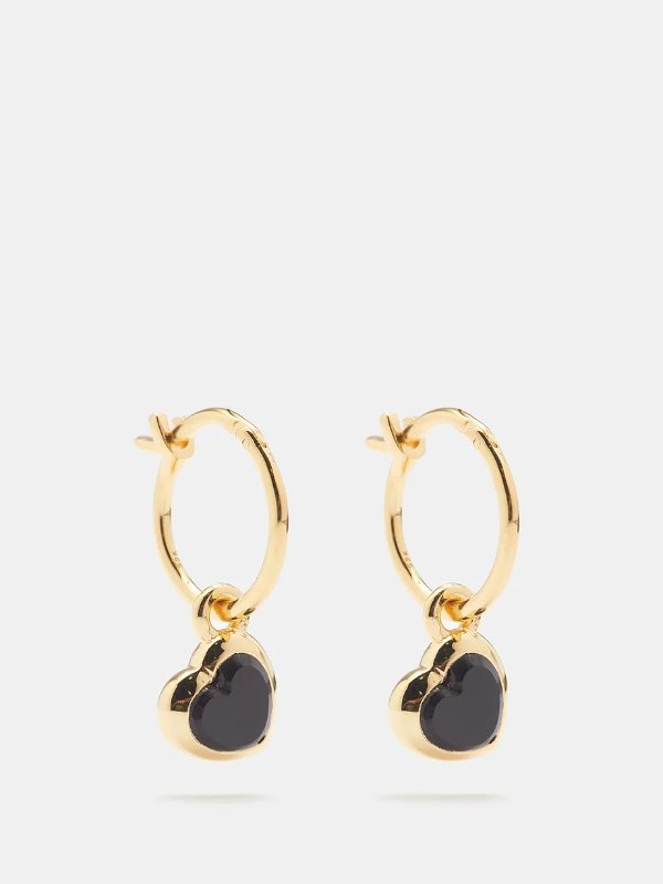 Onyx & 18kt recycled gold-vermeil hoop earrings | Missoma