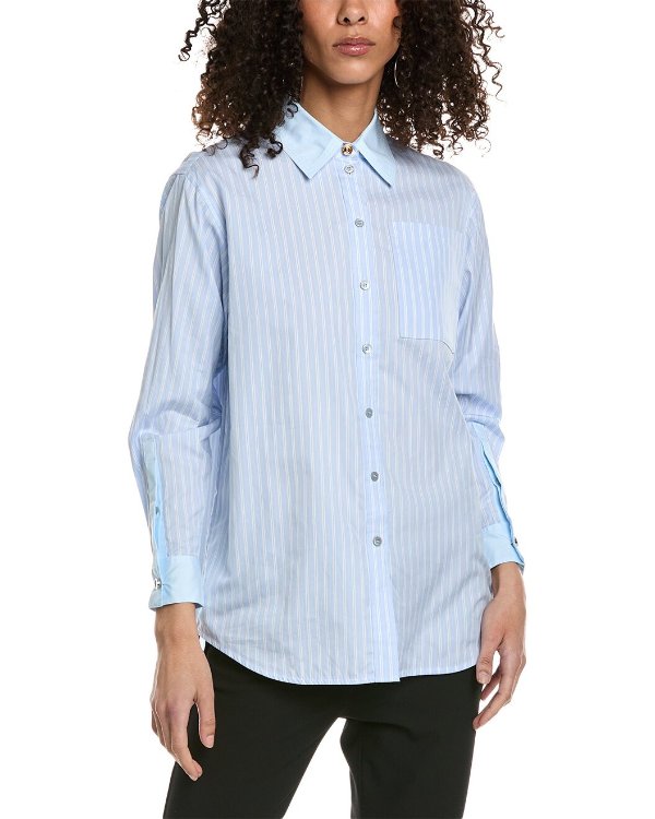 Striped Silk-Blend Shirt / Gilt