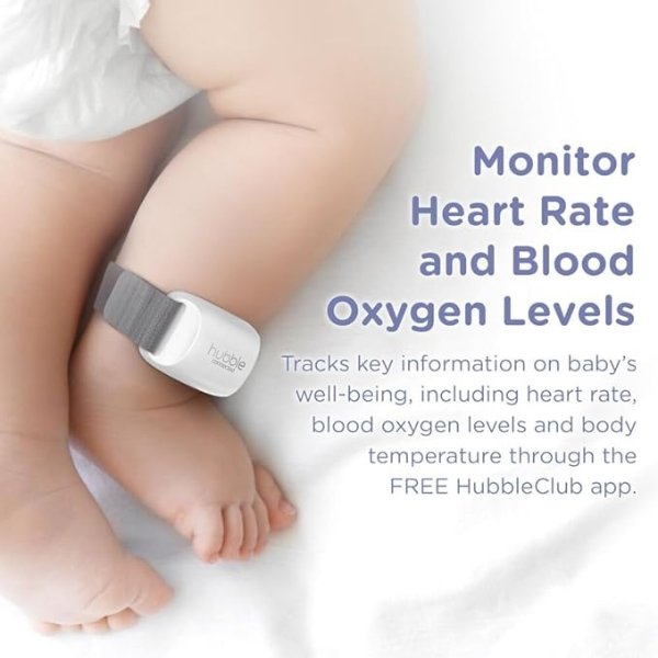 Hubble Connected Guardian+ Smart, Connected, Wireless, Wi-Fi Enabled Baby Movement Monitor, Soothing Sounds, White Noise, Heart-Rate and Breathing Monitor with Free Hubbleclub App