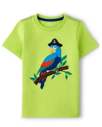Boys Short Sleeve Embroidered Parrot Top - Aye Aye Matey | Gymboree - SPRING BUD