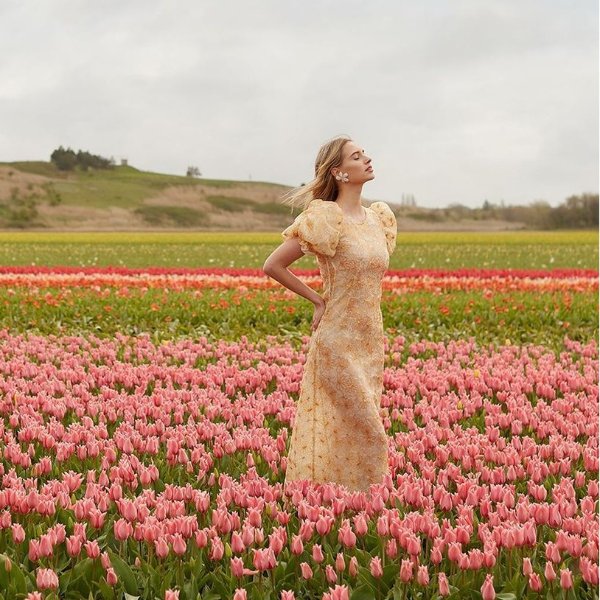 Dream Garden Sequin Floral Midi Dress