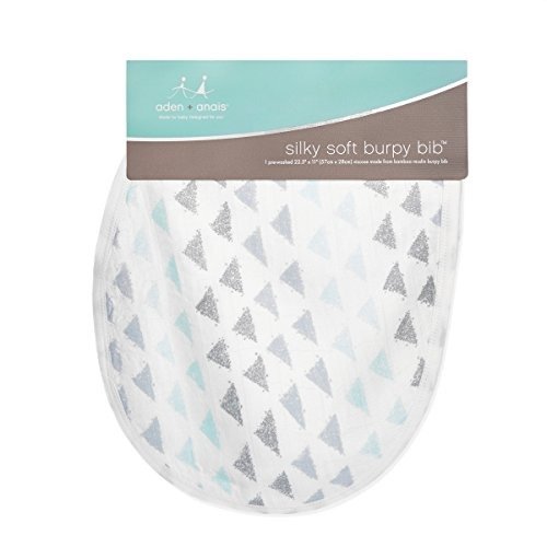 Silky Soft Metallic Burpy Bib, 100% Viscose Bamboo Muslin, Soft Absorbent 4 Layers, Multi-Use Burp Cloth and Bib, 22.5” X 11”, Single, Skylight