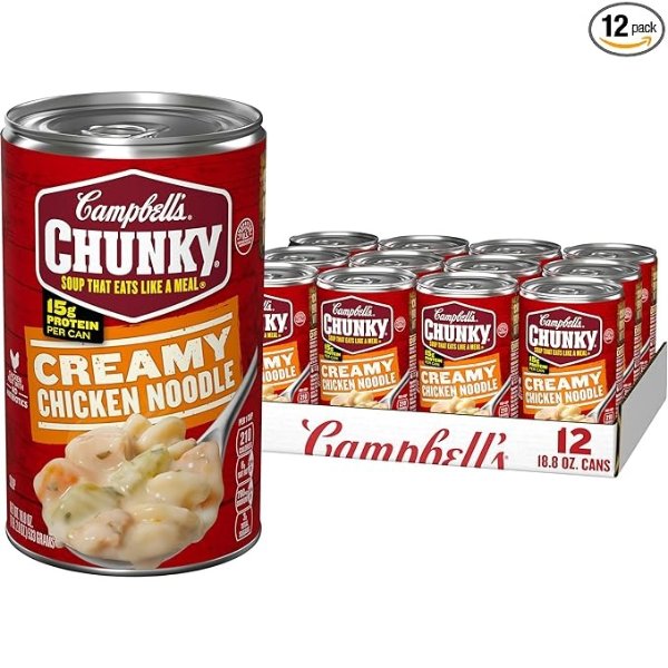 Chunky Soup, Creamy Chicken Noodle Soup, 18.8 Ounce Can (Case of 12)