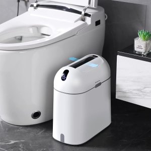 JUDRDO Touchless Bathroom Trash Can with Lid 4.6 Gallon