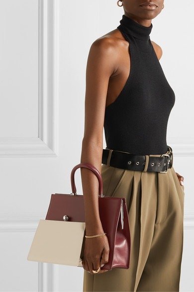 Twin Frame two-tone leather tote