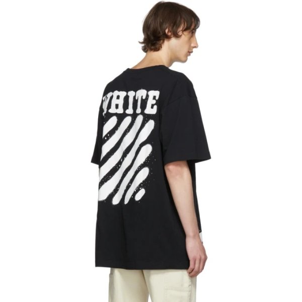 - SSENSE Exclusive Black Incomplete Spray Paint T-Shirt