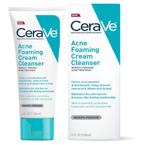 Acne Foaming Cream Face Cleanser for Sensitive Skin
