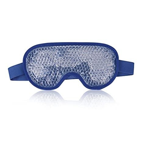 Cooling Eye Mask Gel Eye Mask Reusable Cold Eye Mask for Puffy Eyes, Eye Ice Pack Eye Mask with Soft Plush Backing for Dark Circles, Migraine, Stress Relief - Navy Blue