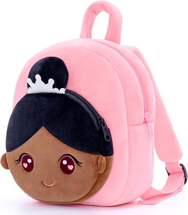 Toddler backpack Girls Gift Kids Soft Plush Bag Bronze Ballet Girl 9"