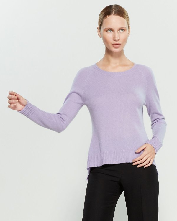 Long Sleeve Cashmere Hi-Low Sweater