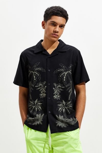 Stussy Palm Tree Short Sleeve Button-Down Shirt