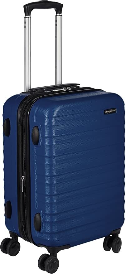 Hardside Carry-On Spinner Suitcase Luggage - Expandable with Wheels - 21 Inch, Navy Blue