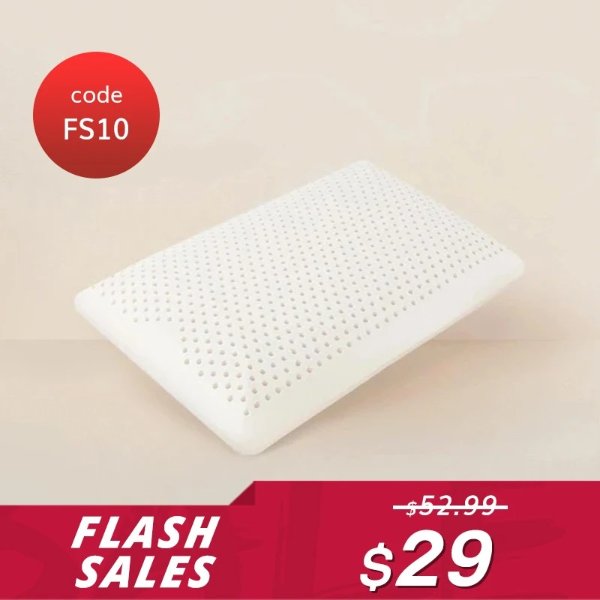 【Flash Sale】[Made in Thailand] Natural Latex Pillow - Classic Shaped High Density Pillow (Use Code: FS10 for $29)
