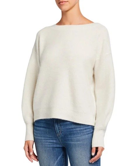 Boiled Cashmere Boat-Neck Sweater
