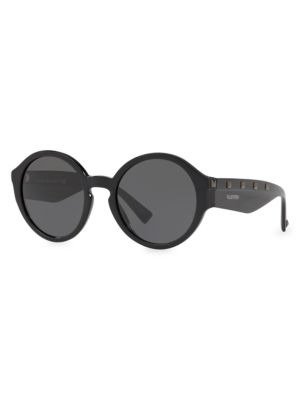 52MM Studded Round Sunglasses