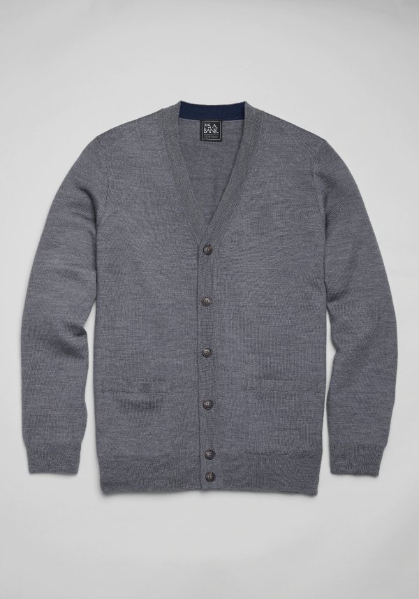 Traveler Collection Merino Wool Cardigan Sweater - Traveler Sweaters | Jos A Bank
