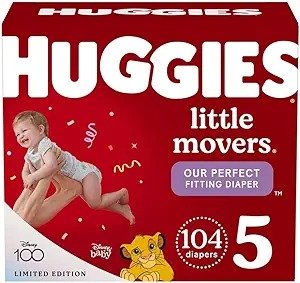 Little Movers 尿不湿, Size 5 (27+ lbs), 104 片