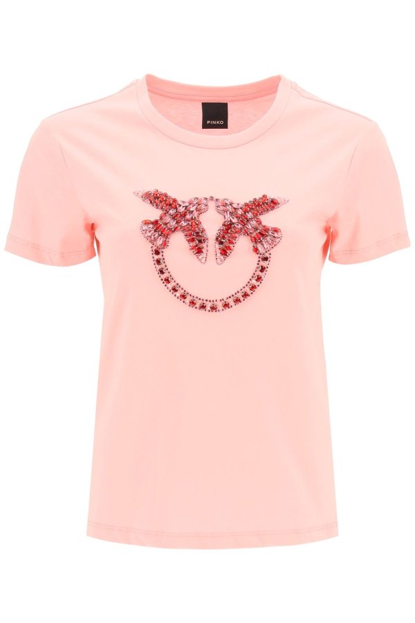 quentin t-shirt love birds embroidery