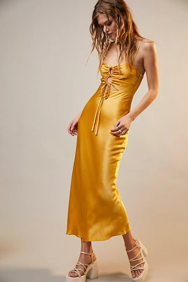 Shona Joy Alma Lace-Up Midi Dress