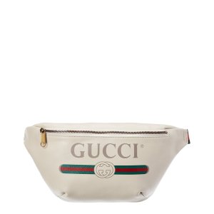 GucciLogo Print Leather Belt Bag / Gilt