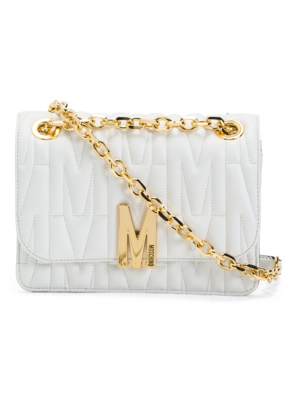 Made In Italy Leather Quilted Chain Satchel | Leather Handbags | Marshalls