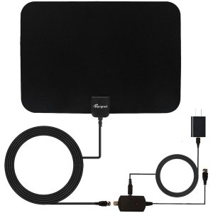 Reignet TV Antenna Amplified Indoor HDTV Antenna 50 to 70 Mile Range with Detachable Amplifier Signal Booster
