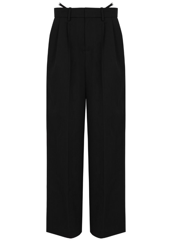 G-string wool trousers