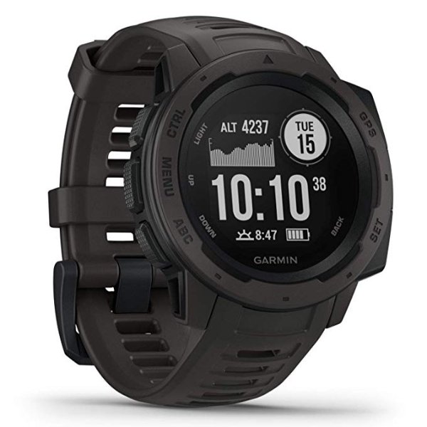 Instinct, Rugged Outdoor Watch with GPS, Features GLONASS and Galileo, Heart Rate Monitoring and 3-axis Compass, Graphite