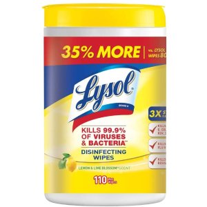 补货：Lysol 消毒湿巾 110片 清新柠檬味