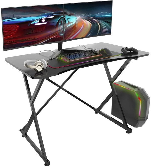 Gaming Desk, 43 Inch PC Computer Gaming Desk Ergonomic Home Office Desk Table Gamer Workstation Gaming Table