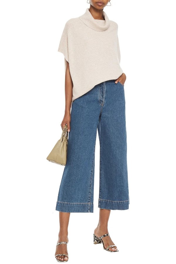 Edna cropped high-rise wide-leg jeans