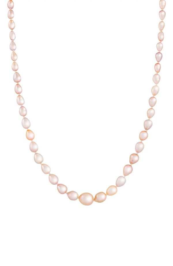 Rhodium Plated Sterling Silver Cultured Freshwater Pearl Necklace