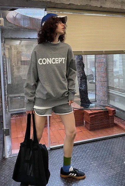 Small Fit Concept Sweatshirt / Dark Gray