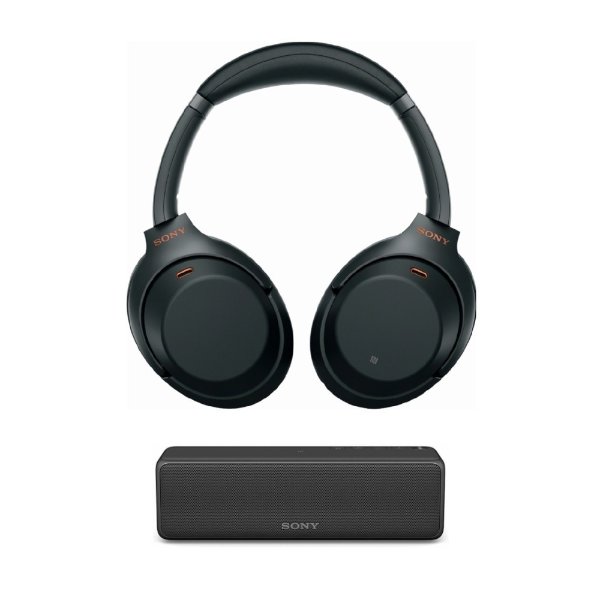Sony WH-1000XM4 Wireless Noise Canceling Over-Ear Headphones (Silver)  Bundle with 10000 mAh Ultra-Portable LED Display Wireless Quick Charge  Battery