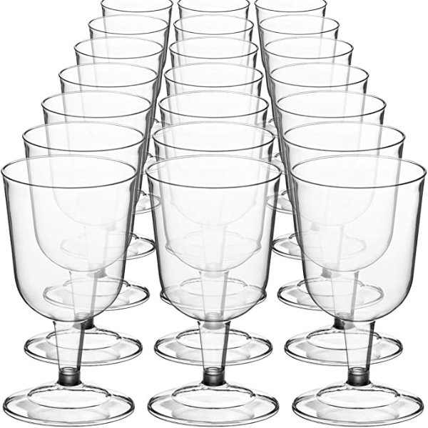 DecorRack 6oz 透明塑料酒杯 24个装