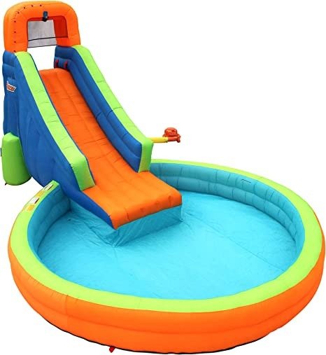 The Plunge, Length: 21 ft 5 in, Width: 12 ft, Height: 9 ft 6 in, Inflatable Outdoor Backyard Water Slide Splash Toy