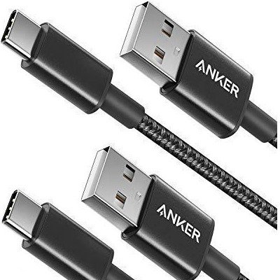 USB-C to USB-A 数据线 黑色 6英尺 两条装