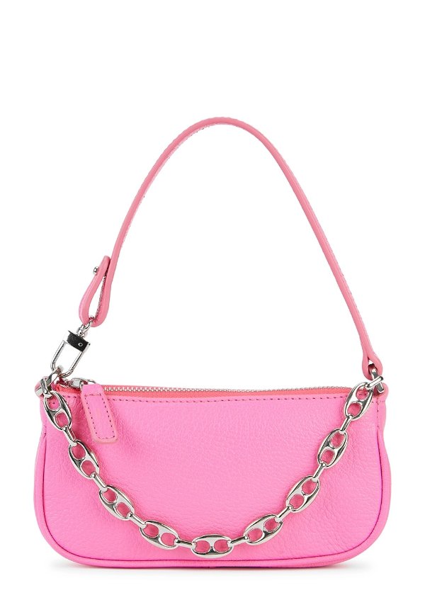 Rachel mini hot pink leather shoulder bag