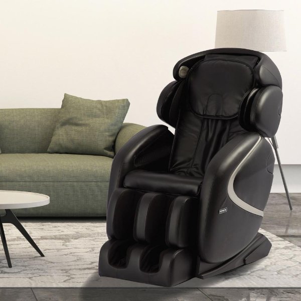Osaki Black Faux Leather Reclining Massage Chair-AP-AURORA-BLACK - The Home Depot
