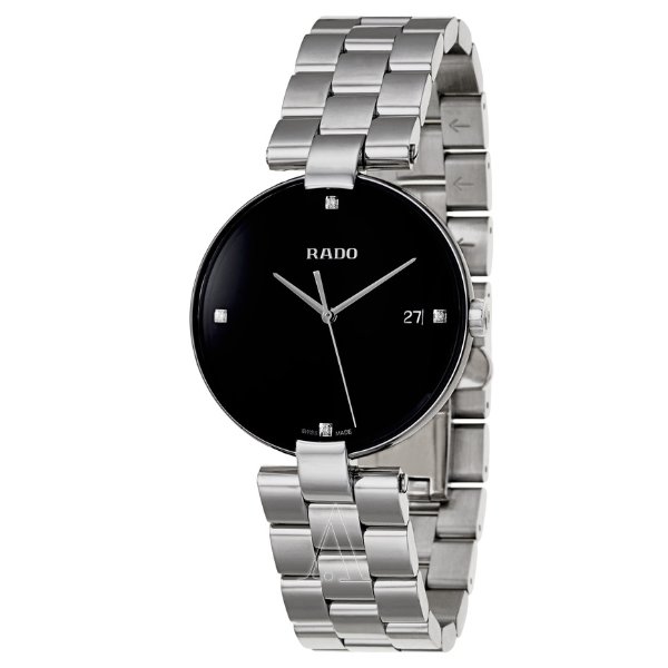 Coupole Black Dial Ladies Stainless Steel Watch