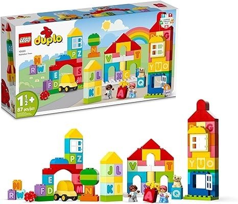 DUPLO Classic Alphabet Town 10935, Educational Early Learning Toys for Babies & Toddlers Ages +18 Months, Learn Colors, Letters and Shapes with Large Bricks