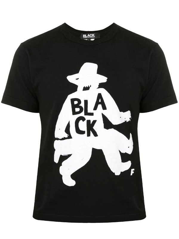 Black 图案T恤