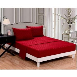 Honeymoon super soft embossed pattern fine workmanship 4PC bed sheet set